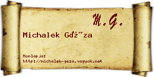 Michalek Géza névjegykártya